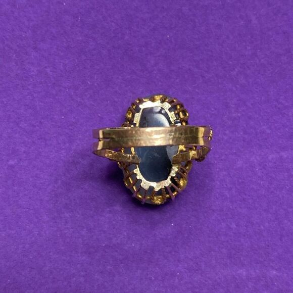 💛 Antique 9k Gold Dendritic Agate Ring - Picture 4 of 7